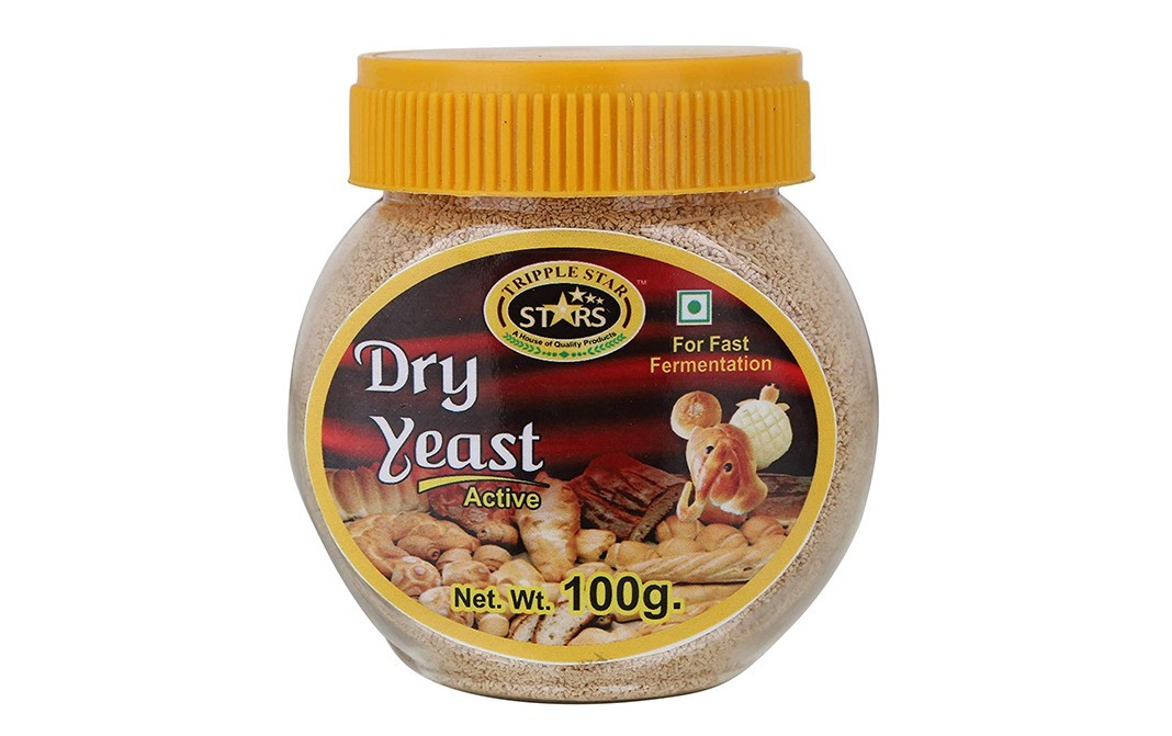 Tripple Star Dry Yeast Active    Plastic Jar  100 grams
